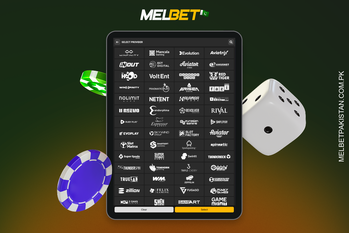 Melbet Casino only offers games from licensed and reliable developers