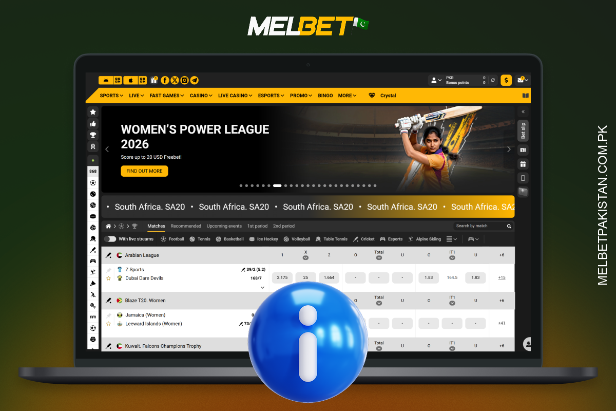 Melbet Pakistan is a reliable betting site with fast payouts, bonuses and a focus on cricket