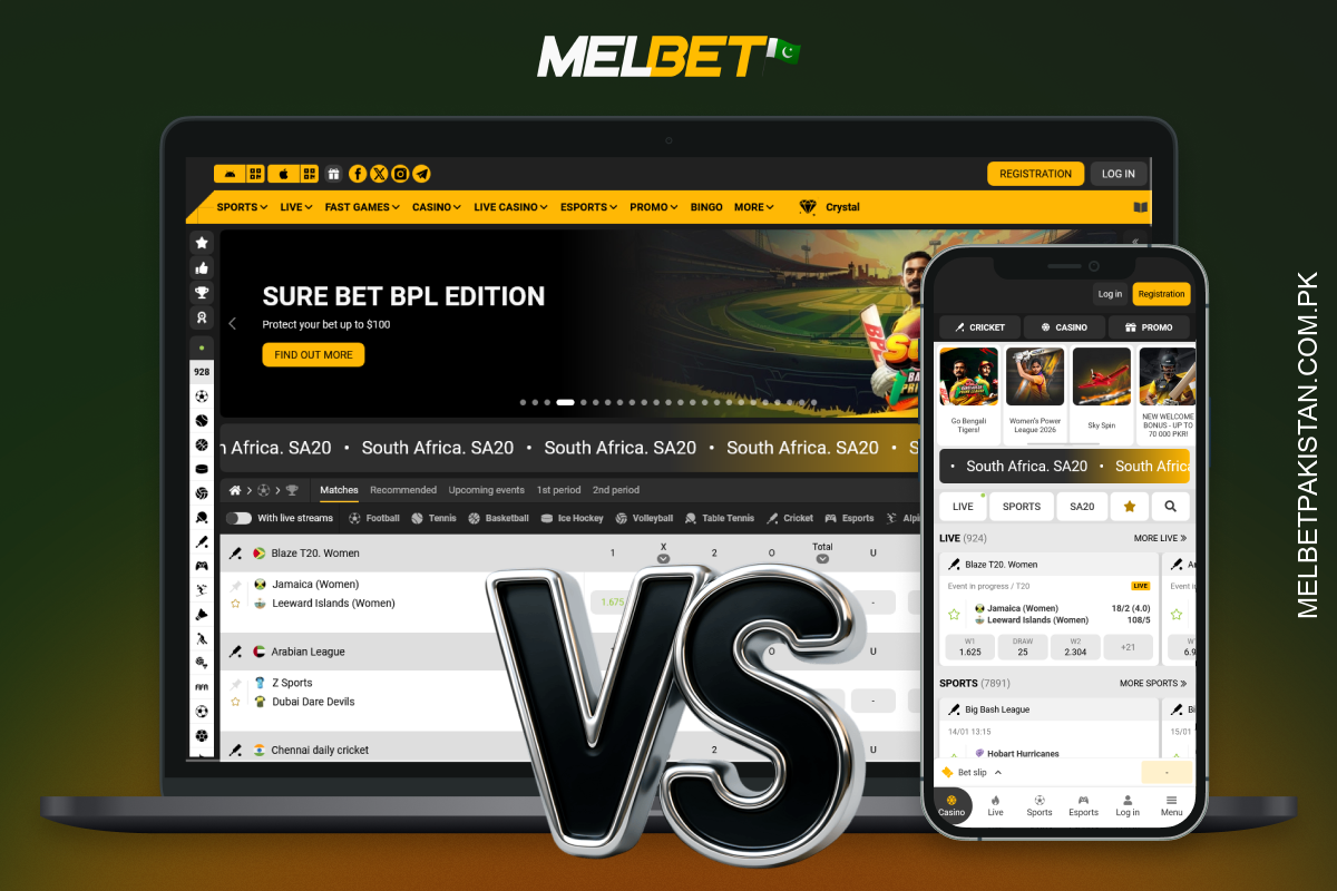 The Melbet app is convenient for betting anywhere, while the desktop version is better for analysis and multitasking