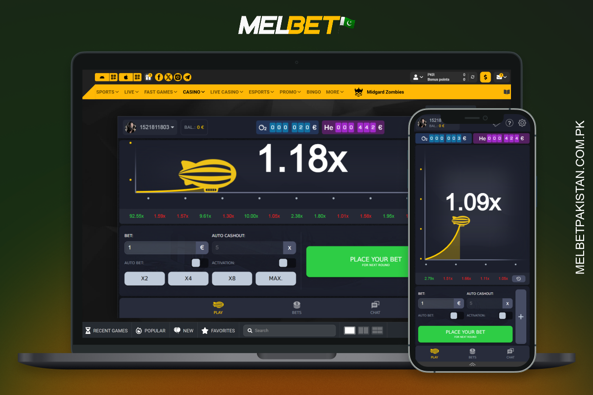 Zeppelin at Melbet Casino is a popular game in Pakistan due to its impressive graphics, exciting sound effects and the possibility of big wins and is available to play on both the website and mobile app